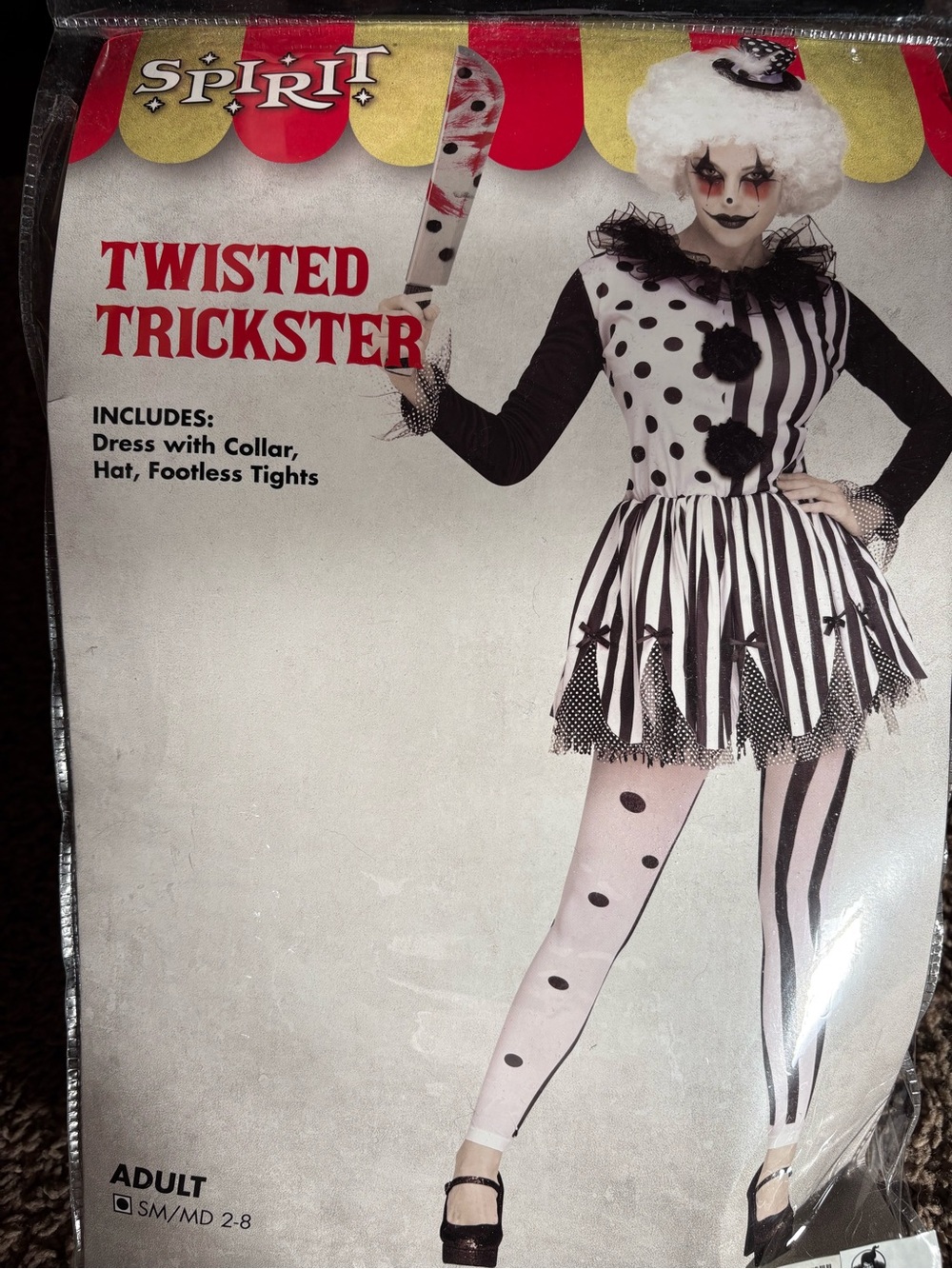 Spirit Black & White Twisted Trickster Kids Costume